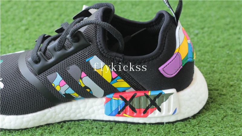 Kaws x Adidas NMD R1 Black White Real Boost